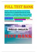 HENKE&rsquo;S MED MATH&colon; DOSAGE CALCULATION&comma; PREPARATION & ADMINISTRATION BY SUSAN BUCHHOLZ  9TH EDITION ISBN&colon; 9781975106522 COMPLETE STUDY GUIDE LATEST UPDATE 2025