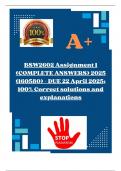 BSW2602 Assignment 1 &lpar;COMPLETE ANSWERS&rpar; 2025 &lpar;160580&rpar; - DUE 22 April 2025