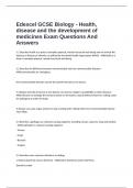 Edexcel GCSE Biology - Health&comma; disease and the development of medicines Exam Questions And Answers