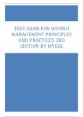 TEST BANK FOR WOUND MANAGEMENT PRINCIPLES AND PRACTICES 3RD EDITION