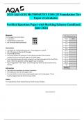 2024 AQA GCSE MATHEMATICS 8300&sol;2F Foundation Tier  Paper 2 Calculator&period;  Verified Question Paper with Marking Scheme Combined&period;  June 2024 