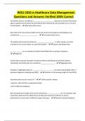WGU C810 in Healthcare Data Management- Questions and Answers Verified 100&percnt; Correct