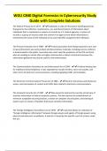 WGU C840 Digital Forensics in Cybersecurity Study Guide with Complete Solutions