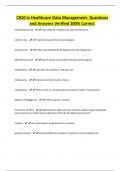 C810 in Healthcare Data Management- Questions and Answers Verified 100&percnt; Correct