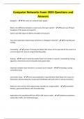 Computer Networks Exam 2025 Questions and Answers