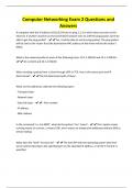 Computer Networking Exam 2 Questions and Answers