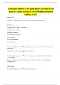 Computer Networks-CS 6250 Exam Questions and Answers Latest Versions &lpar;2025&sol;2026&rpar; &lpar;Complete and Accurate&rpar;