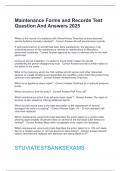  Forms and Records Test Question And Answers 2025 