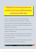 CPR&sol;AED for Professional Rescures and First Aid&colon; Exam B 2025 Questions and Answers 100&percnt; Pass