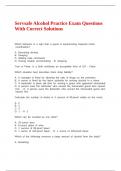 Servsafe Alcohol Practice Exam Questions With Correct Solutions