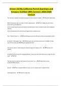 Drivers Ed My California Permit Questions and Answers Verified 100&percnt; Correct&vert; 2024&sol;2025 Version