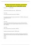 NC Drivers Ed Practice Questions and Answers Verified 100&percnt; Correct&vert; 2024&sol;2025 Version