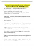Driver's Ed Practice Exam Questions and Answers Verified 100&percnt; Correct&vert; 2024&sol;2025 Version