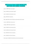 HESI Entrance Exam LATEST EDITION 2025 QUESTIONS AND CORRECT ANSWERS