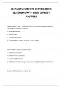 IAHSS BASIC OFFICER CERTIFICATION QUESTIONS WITH 100&percnt; CORRECT ANSWERS