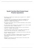 South Carolina Real Estate Exam Practice Questions