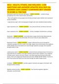WGU - HEALTH&comma; FITNESS&comma; AND WELLNESS - C458 QUESTIONS AND ANSWERS UPDATED 2024&sol;2025 ALL ANSWERS 100&percnt; CORRECT CONFIRMED BEST GRADED TO SCORE A&plus; FOR PASS
