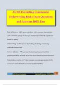 AU 60&colon; Evaluating Commercial Underwriting Risks Exam Questions and Answers 100&percnt; Pass