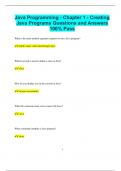 Java Programming - Chapter 1 - Creating Java Programs Questions and Answers  100&percnt; Pass
