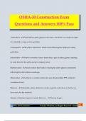 OSHA-30 Construction Exam Questions and Answers 100&percnt; Pass