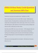 OSHA 30 Hour Study Guide Questions and Answers 100&percnt; Pass