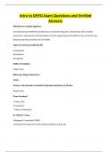 Intro to DHYG Exam Questions and Verified Answers