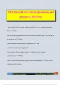 NYS Funeral Law Exam Questions and Answers 100&percnt; Pass