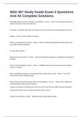 NSG 367 Study Guide Exam 2 Questions And All Complete Solutions&period;