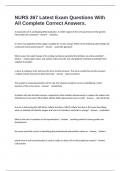 NURS 367 Latest Exam Questions With All Complete Correct Answers&period;