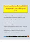 Funeral Law Midterm Review FSE2080 Exam Questions and Answers 100&percnt; pass