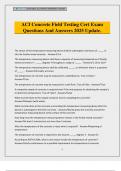 ACI Concrete Field Testing Cert Exam Questions And Answers 2025 Update&period;