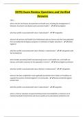 DHYG Exam Review Questions and Verified Answers