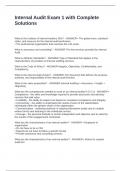 Internal Audit Exam 1 with Complete Solutions