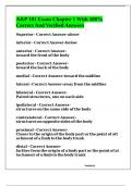 A&P 101 Exam Chapter 1 With 100&percnt; Correct And Verified Answers
