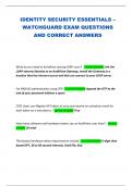 IDENTITY SECURITY ESSENTIALS &ndash; WATCHGUARD EXAM QUESTIONS AND CORRECT ANSWERS