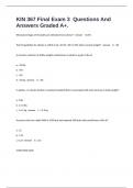 KIN 367 Final Exam 3  Questions And Answers Graded A&plus;&period;