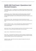 NURS 330 Final Exam 2 Questions And Revised Answers&period;