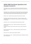 NURS 3290 Final Exam Questions And Answers Scored A&plus;&period;