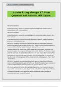 Assisted Living Manager AZ Exam Questions And Answers 2025 Update&period;