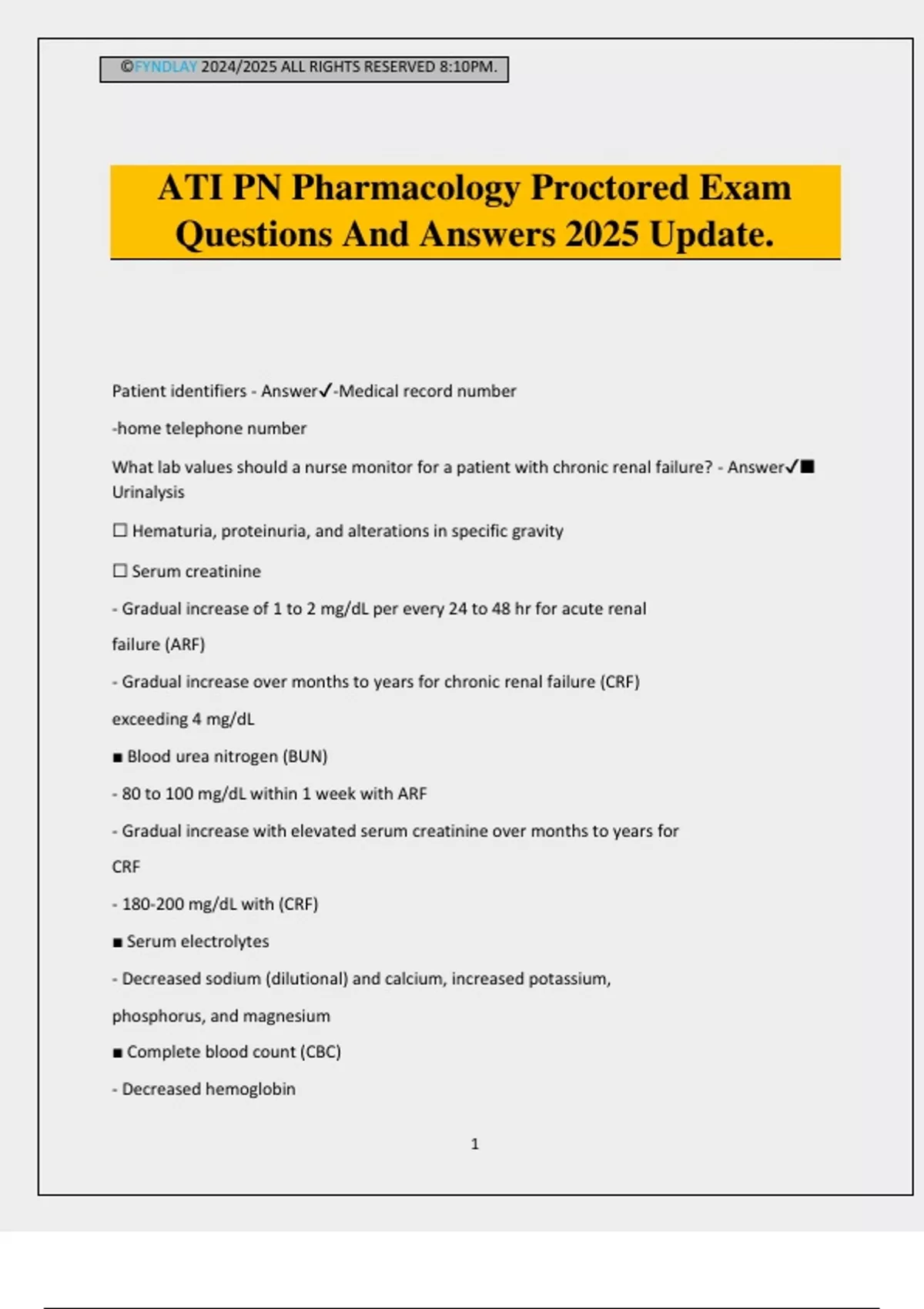 ATI PN Pharmacology Proctored Exam Questions And Answers 2025 Update ...