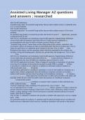 Assisted Living Manager AZ questions and answers &semi; researched
