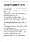 Assisted Living Manager AZ Numbers Questions and 1005 proved answers Save