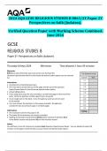 2024 AQA GCSE RELIGIOUS STUDIES B 8063&sol;2Y Paper 2Y  Perspectives on faith &lpar;Judaism&rpar;&period;  Verified Question Paper with Marking Scheme Combined&period;  June 2024