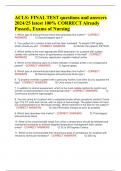 ACLS&colon; FINAL TEST questions and answers 2024&sol;25 latest 100&percnt; CORRECT Already Passed&period;&comma; Exams of Nursing