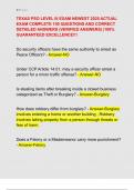 TEXAS PSO LEVEL III EXAM NEWEST 2025 ACTUAL  EXAM COMPLETE 150 QUESTIONS AND CORRECT  DETAILED ANSWERS &lpar;VERIFIED ANSWERS&rpar; &vert;100&percnt;  GUARANTEED EXCELLENCE&excl;&excl;&excl;