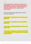 CALIFORNIA DENTAL HYGIENE LAW AND ETHICS  EXAM NEWEST 2025 ACTUAL EXAM COMPLETE 150  QUESTIONS AND CORRECT DETAILED ANSWERS  &lpar;VERIFIED ANSWERS&rpar; &vert;100&percnt; GUARANTEED  EXCELLENCE&excl;&excl; 