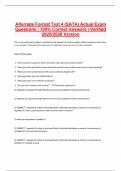 Alternate Format Test 4 &lpar;SATA&rpar; Actual Exam Questions &vert; 100&percnt; Correct Answers &vert; Verified 2025&sol;2026 Version