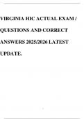 VIRGINIA HIC ACTUAL EXAM &sol; QUESTIONS AND CORRECT ANSWERS 2025&sol;2026 LATEST UPDATE&period;