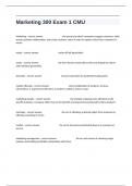 Marketing 300 Exam 1 CMU Multiple Choices Questions And Verified Accurate Answers Guaranteed Pass&period;