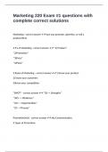 Marketing 220 Exam &num;1 questions with complete correct solutions